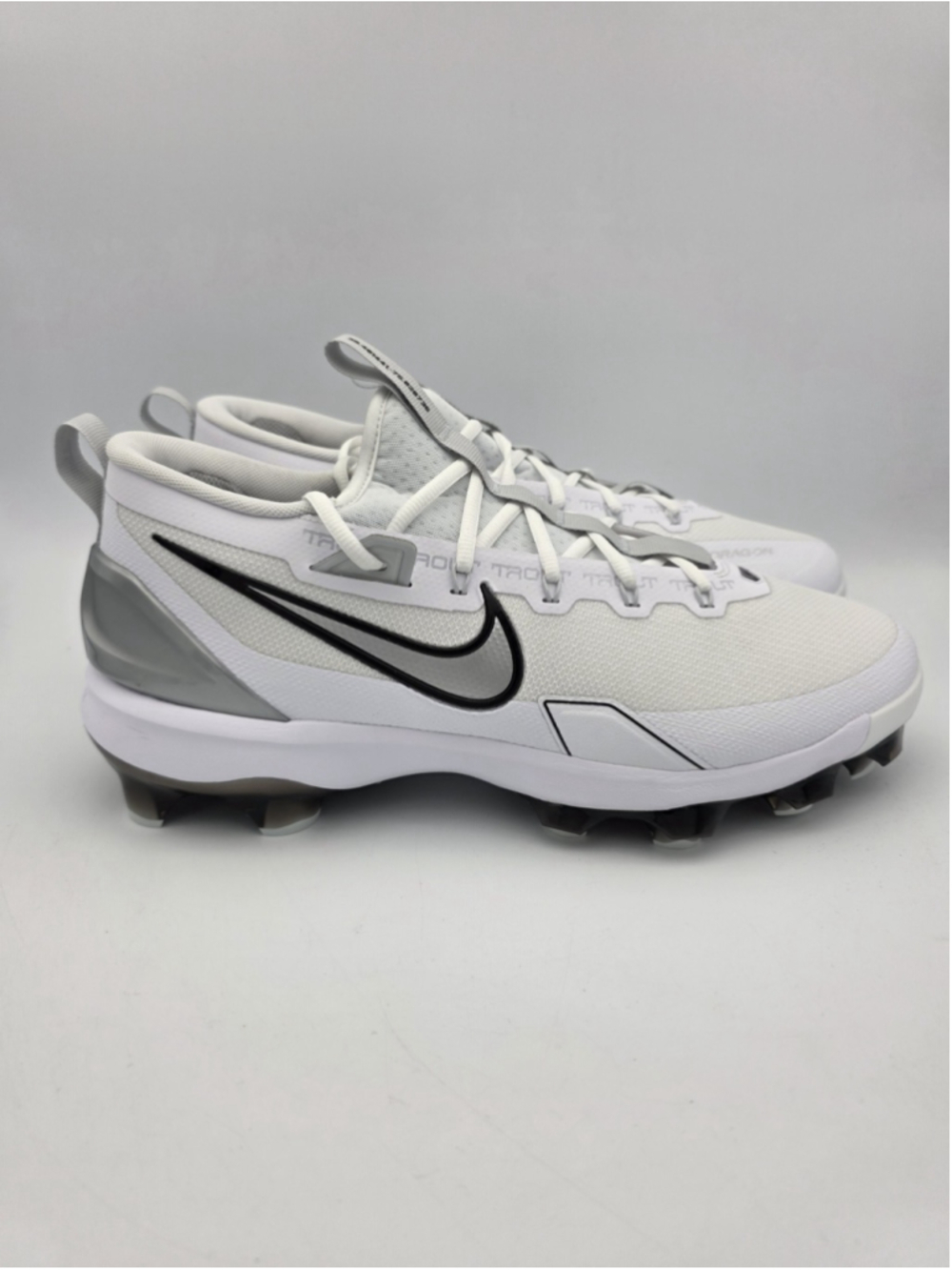 Nike Men Force Trout 9 Elite MCS Baseball Cleats White/Silver FZ0884-102 SZ 13